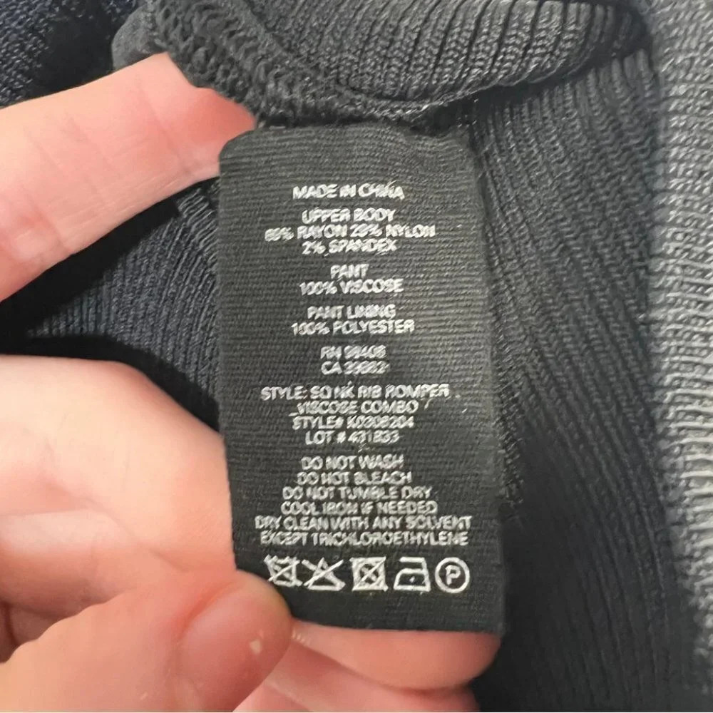 NWT $495 Theory Sleeveless Square Neck Jumpsuit Rib Romper Crepe Petite Black - Picture 10 of 11